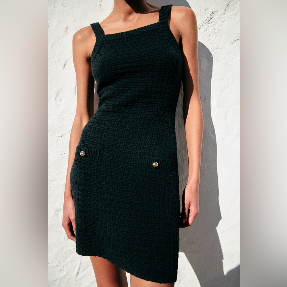 H&M black Textured Dress